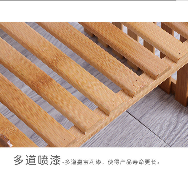 Desktop Flower Stand Mini Bamboo Flower Stand Office Storage Storage Rack Windowsill Potted Plant Rack Wooden Small Plant Rack