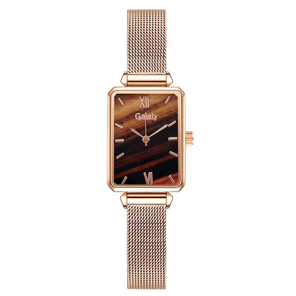 Ladies Alloy Mesh Bracelet Green Head Quartz Watch