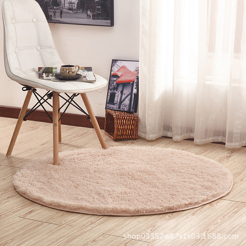 Modern Minimalist Ins Net Red Long-haired Carpet Computer Chair Mat Yoga Mat Washable Round Living Room Bedroom Bed Blanket