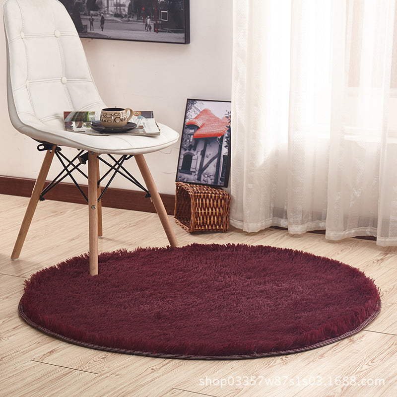 Modern Minimalist Ins Net Red Long-haired Carpet Computer Chair Mat Yoga Mat Washable Round Living Room Bedroom Bed Blanket