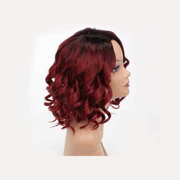 Wine Red Ladies Short Curly Hair Chemical Fiber High Temperature Silk Headgear