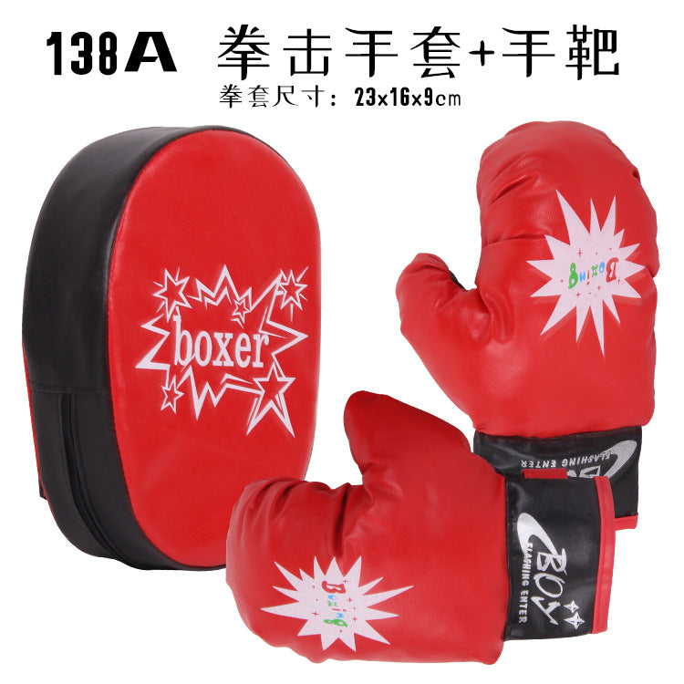 Children's Boxing Gloves Hand Target Sandbag Set Sanda Baffle Kids Fitness Boys Exercise Body Sparring Toys