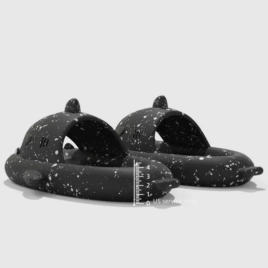 Graffiti Cloudy Shark Slippers Platform Shark Sandal Indoor Bathroom Anti skid Slides Couples Summer Shoes EVA Soft Beach Flops|