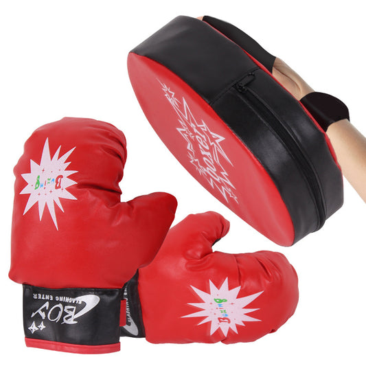 Children's Boxing Gloves Hand Target Sandbag Set Sanda Baffle Kids Fitness Boys Exercise Body Sparring Toys