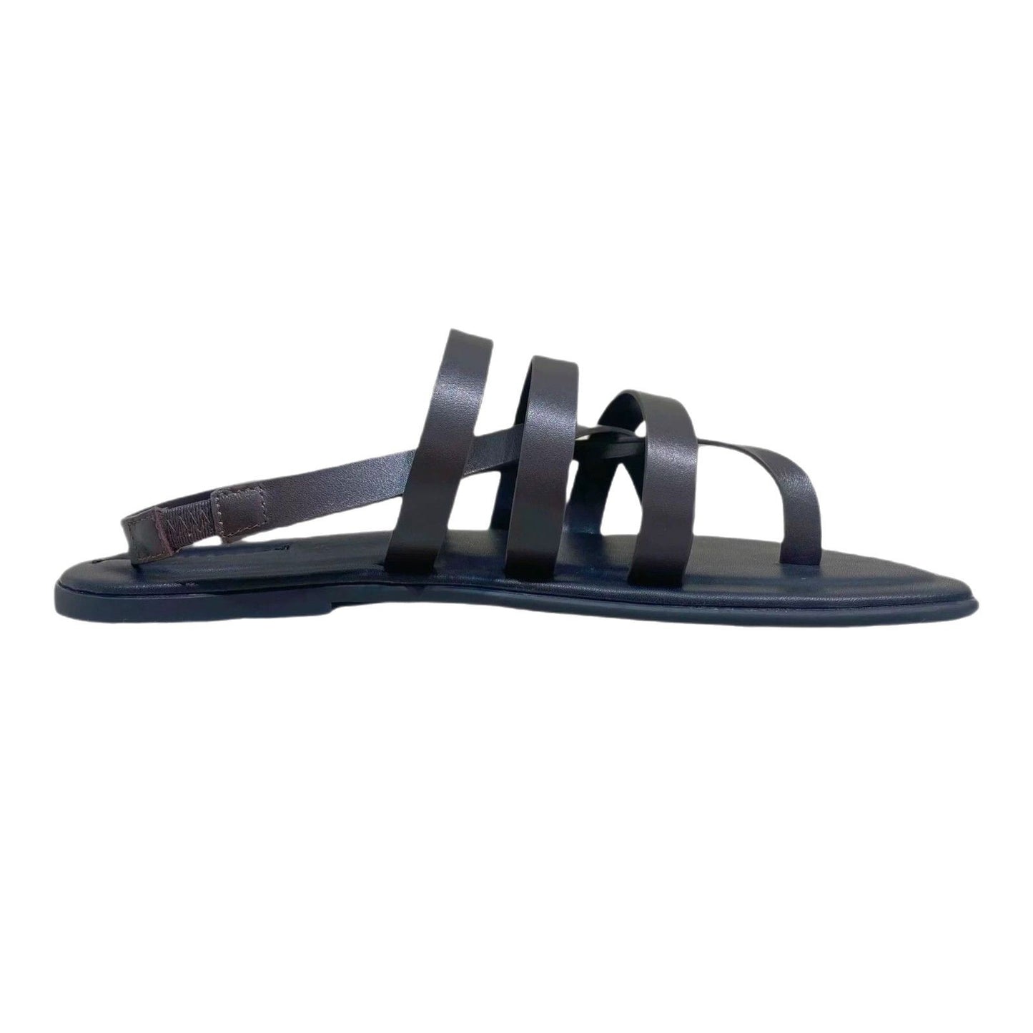 Cowhide Edition ~ Korean Style Casual Cross Strap Toe Flat Roman Sandals Women's 2025 Summer New Beach Sandals