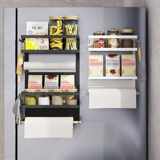 Refrigerator Side Shelf Multi-functional Plastic Wrap Oil-absorbing Paper Rack Refrigerator Side Storage