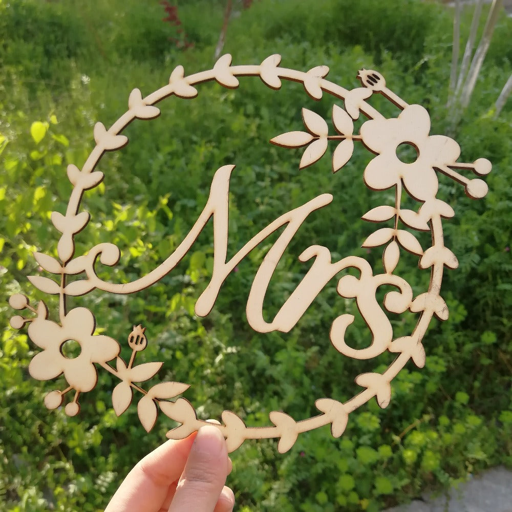 Ins Wedding Pendant Two-piece Wooden Pendant Wedding Decoration Wood Pendant Laser Listing Manufacturers Wholesale