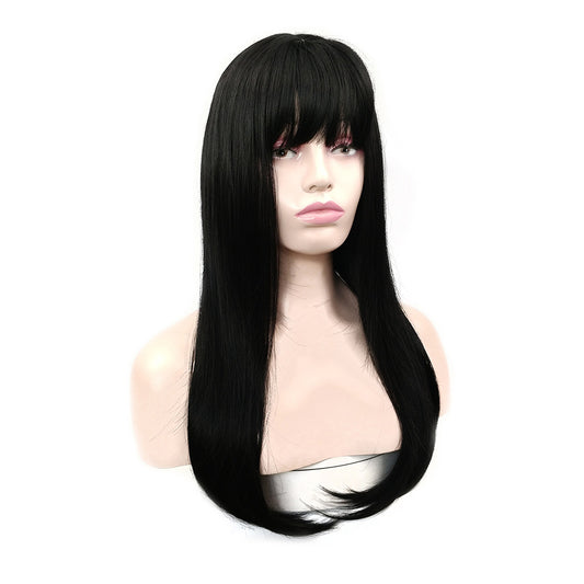New Style Long Straight Hair Inner Buckle Full Headgear Wig Women