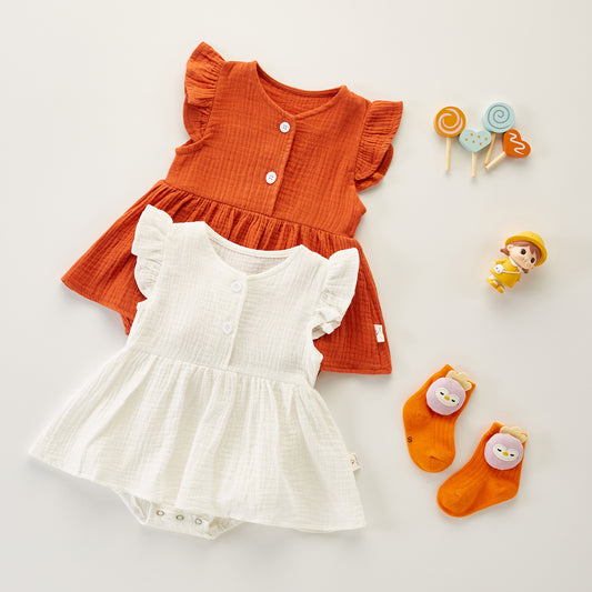 Baby girl bodysuit Western style ruffled sweet romper