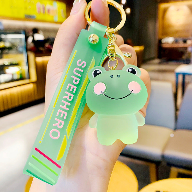 Crystal Series Blush Animal Keychain Trendy Resin Rabbit Couple Cartoon Keychain Gift Pendant