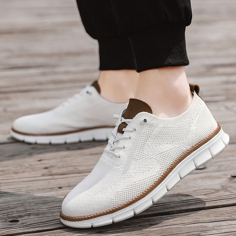 Cross-border Amazon Lightweight Lace-up Sports Casual Shoes Flying Knit Breathable Single Shoes Fashionable Versatile Trendy Shoes Large Size Men's Shoes