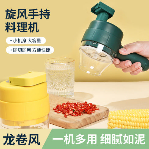 Gatling Vegetable Cutter Wireless Electric Cooking Machine Kitchen Garlic Artifact Garlic Machine Multi-functional Vegetable Cutter