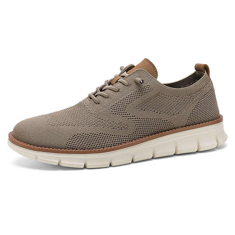 Cross-border Amazon Lightweight Lace-up Sports Casual Shoes Flying Knit Breathable Single Shoes Fashionable Versatile Trendy Shoes Large Size Men's Shoes