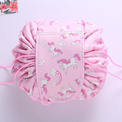 Portable waterproof drawstring cosmetic bag