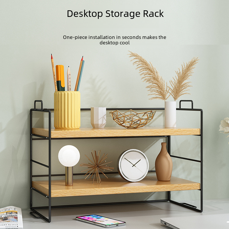 Desktop Storage Rack Office Desk Storage Multi-storey Dormitory Desk Sorting Dining Table Table Shelf Small Bookshelf