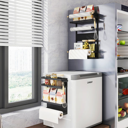 Refrigerator Side Shelf Multi-functional Plastic Wrap Oil-absorbing Paper Rack Refrigerator Side Storage