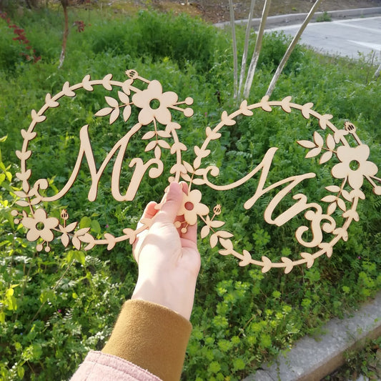 Ins Wedding Pendant Two-piece Wooden Pendant Wedding Decoration Wood Pendant Laser Listing Manufacturers Wholesale