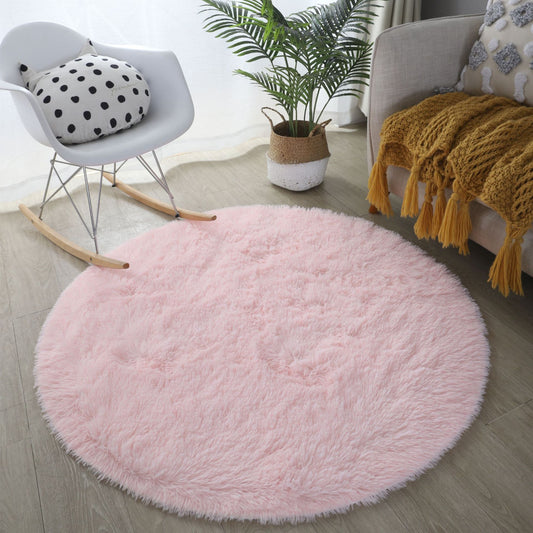 Modern Minimalist Ins Net Red Long-haired Carpet Computer Chair Mat Yoga Mat Washable Round Living Room Bedroom Bed Blanket
