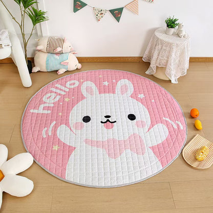 Cotton Children&#039;s Storage Crawling Mat Cartoon Round Infant Drawstring Climbing Mat Tent Mat