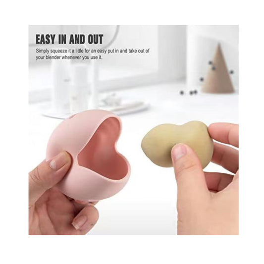 New Puff Storage Box Cosmetic Egg Bracket Oval Beauty Egg Bag Lying Mouth Pinch Music Opening Design