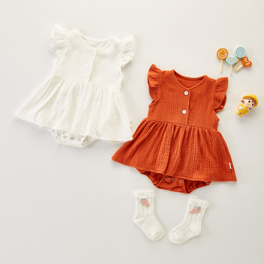 Baby girl bodysuit Western style ruffled sweet romper