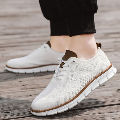 Cross-border Amazon Lightweight Lace-up Sports Casual Shoes Flying Knit Breathable Single Shoes Fashionable Versatile Trendy Shoes Large Size Men&#039;s Shoes