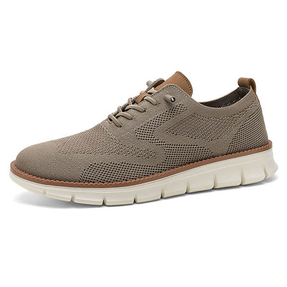 Cross-border Amazon Lightweight Lace-up Sports Casual Shoes Flying Knit Breathable Single Shoes Fashionable Versatile Trendy Shoes Large Size Men&#039;s Shoes